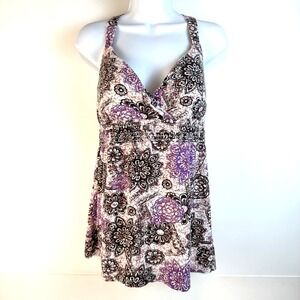 Halter Top Women's Purple XL Ring Back Padded Smocked Piper &‎ Blue Y2K Boho